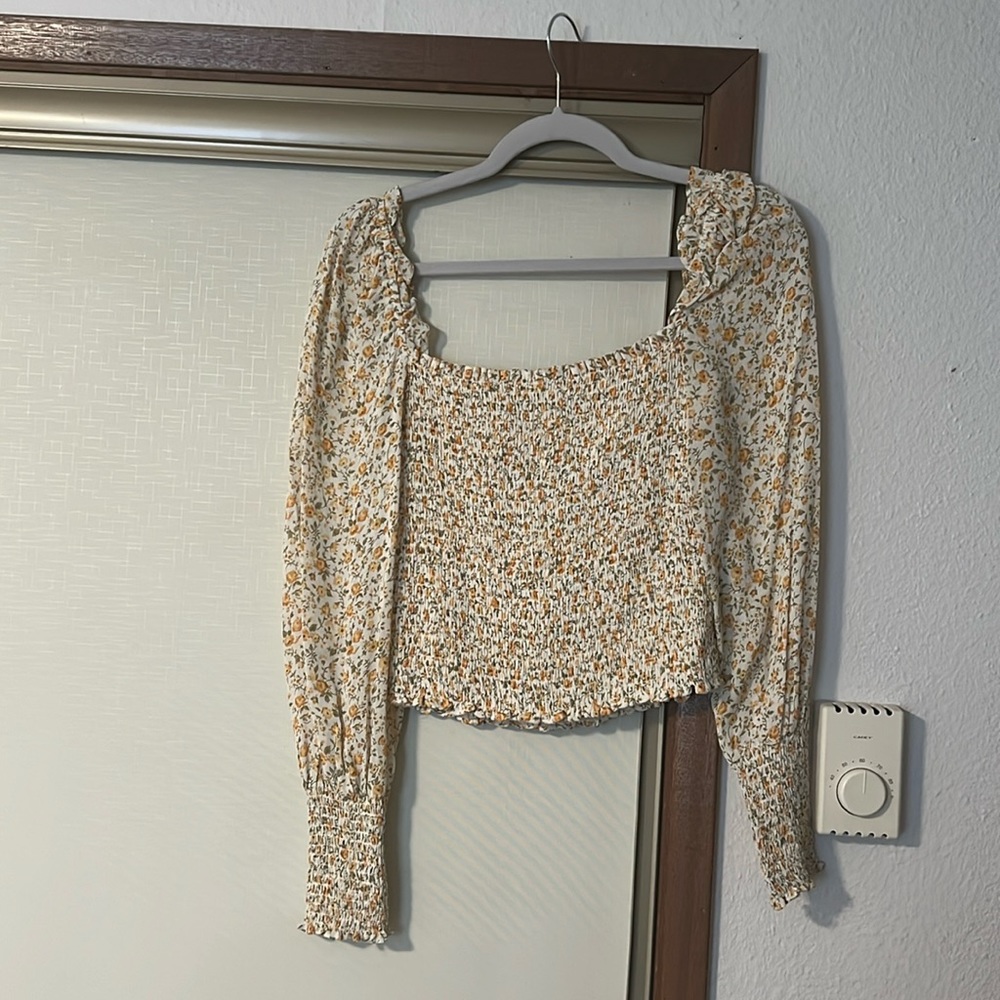 Reformation yellow flower print blouse. Size small.